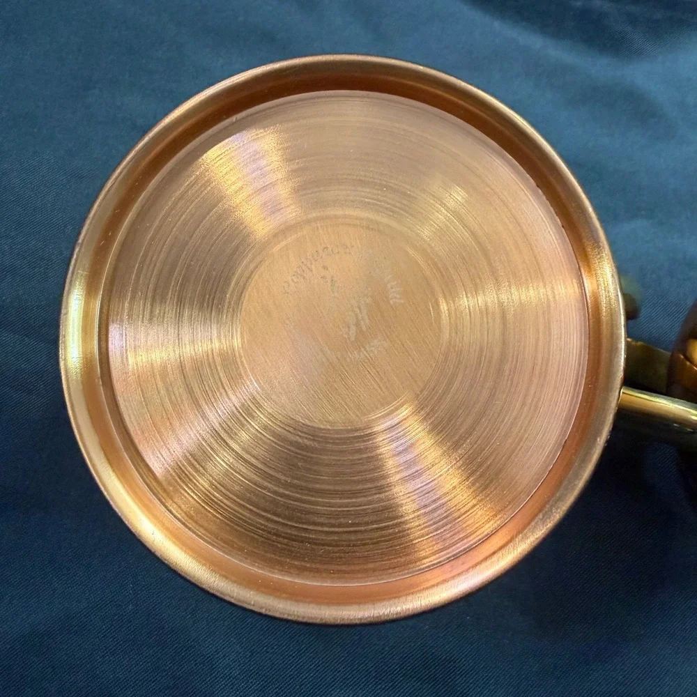 Copper Craft Guild Cream and Sugar Set Vintage Taunton Mass Brass Handles